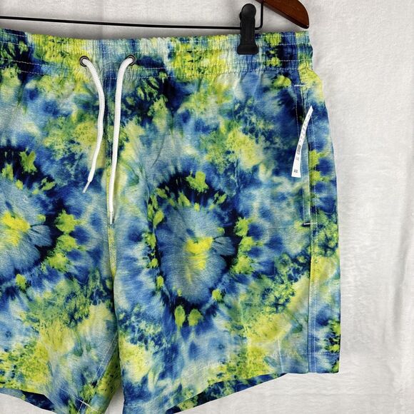 Trunks Surf & Swim Tie Dye Swim Trunk 17" Mens Size XL Blue Yellow NWT - Picture 2 of 8